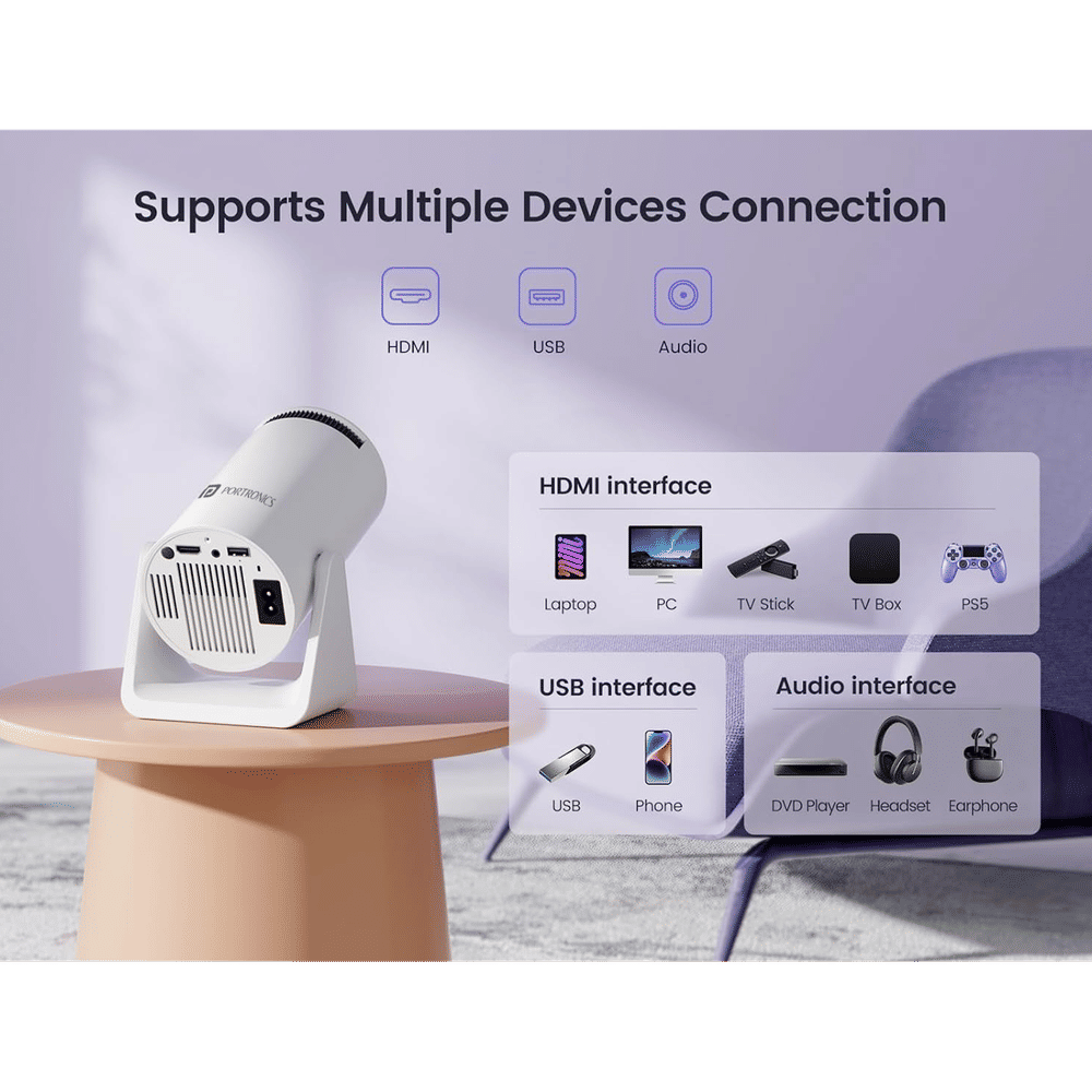 Buy PORTRONICS Beem 440 HD LED Projector 1800 Lumens Bluetooth USB buy-portronics-beem-440-hd-led-projector-1800-lumens-bluetooth-usb